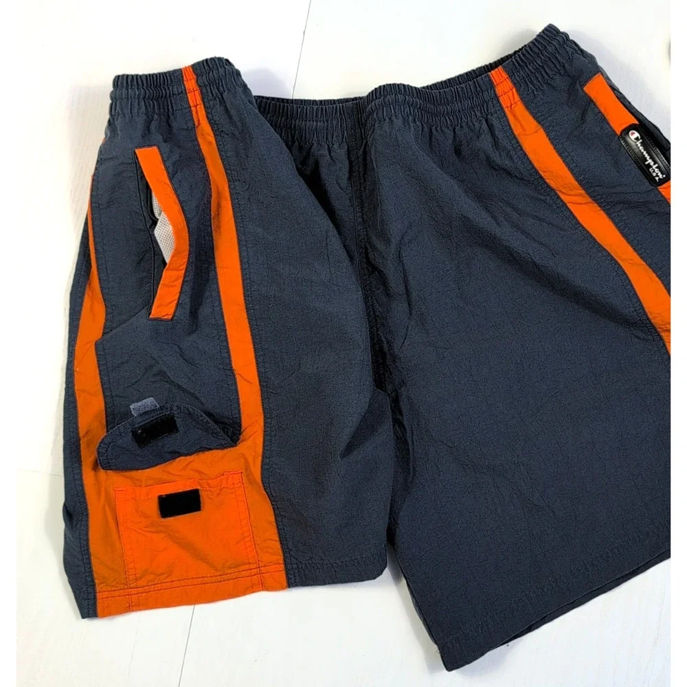 Vintage Champion Swim Trunks Mens XXL Blue Orange 90s Sailing Shorts USA Made